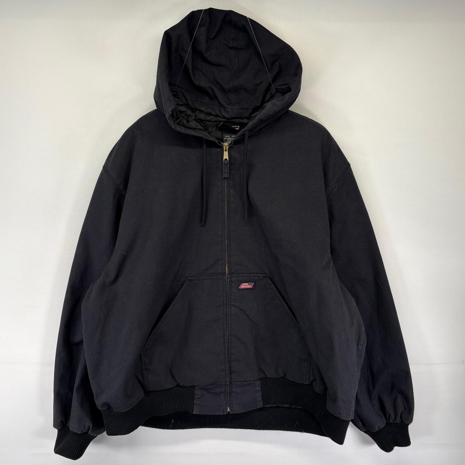 古着 ディッキーズ Dickies ダック ジャケット アクティブJKTタイプ ワーク 大きいサイズ 2XL  ブラック系 メンズ