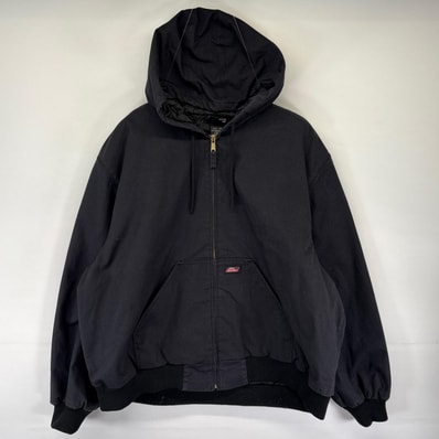古着 ディッキーズ Dickies ダック ジャケット アクティブJKTタイプ ワーク 大きいサイズ 2XL ブラック系 メンズ