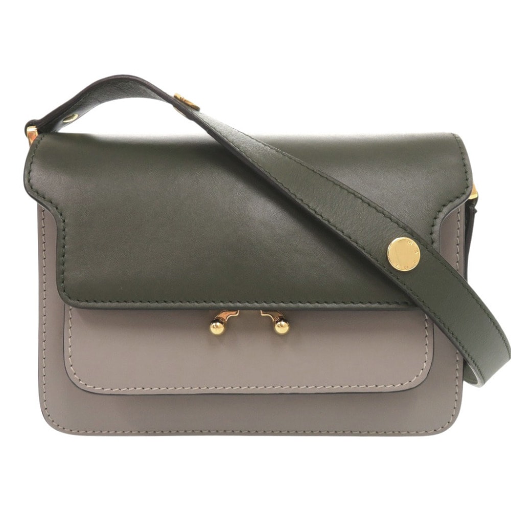 マルニ  TRUNK トランク   レザー  グリーン グレー