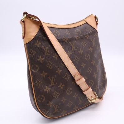 美品 LOUIS VUITTON ルイ・ヴィトン モノグラム オデオンPM M56390 ショルダーバッグ ブラウン ベージュ コーティングキャンバス レザー レディース