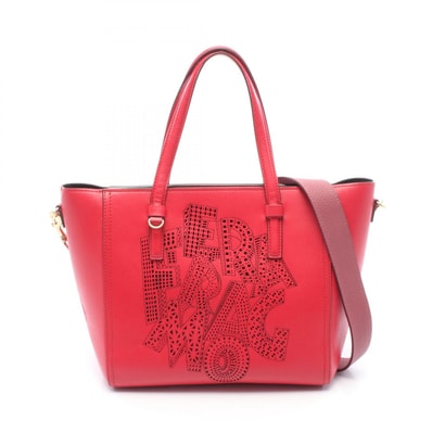 サルヴァトーレフェラガモ Salvatore Ferragamo ボニー レタリング 2WAY ハンドバッグ バッグ レザー レディース レッド系 【中古】