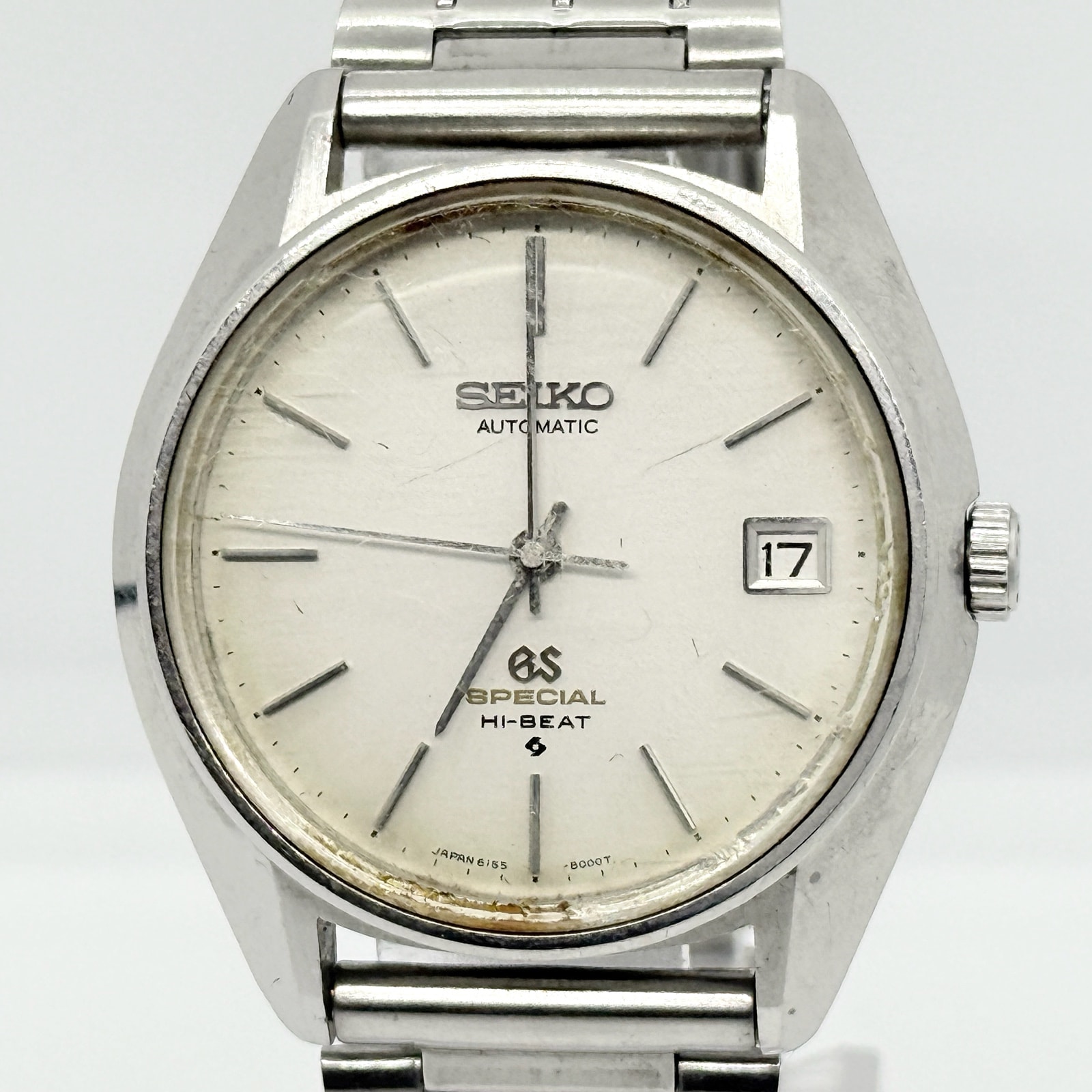 SEIKO セイコー グランドセイコー 61GS スペシャルハイビート 6155-8000 SS ホワイト AT メンズ 腕時計 訳あり
