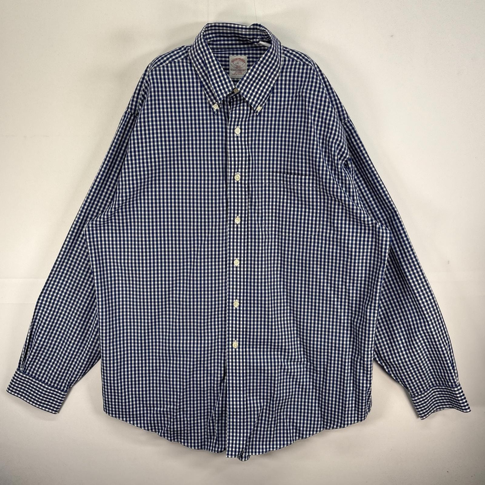 古着 ブルックスブラザーズ Brooks Brothers 長袖シャツ チェック 胸ポケ 346 L  ネイビー系 マルチカラー メンズ