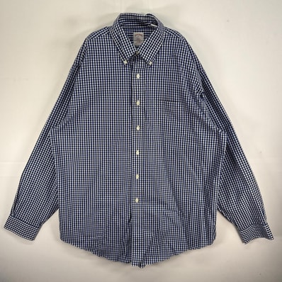 古着 ブルックスブラザーズ Brooks Brothers 長袖シャツ チェック 胸ポケ 346 L ネイビー系 マルチカラー メンズ