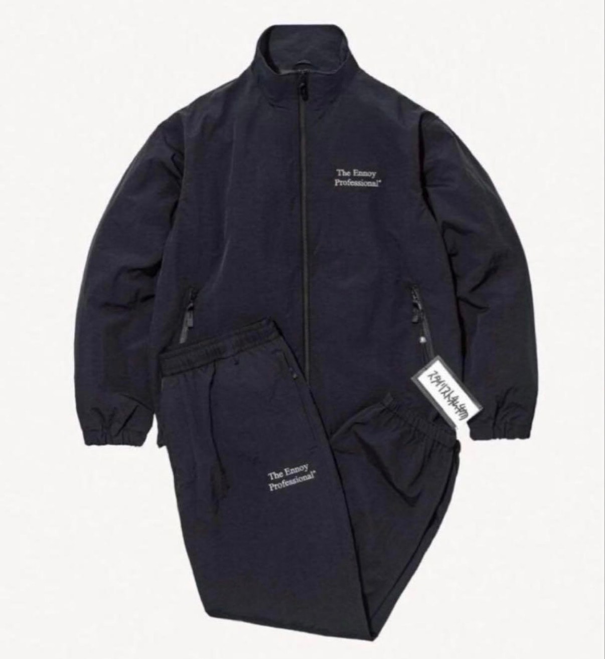 ENNOY 23AW Stylistshibutsu Nylon Track Suit Set Up Black × White AW23BRENJK02LP / AW23BRENPT04LP