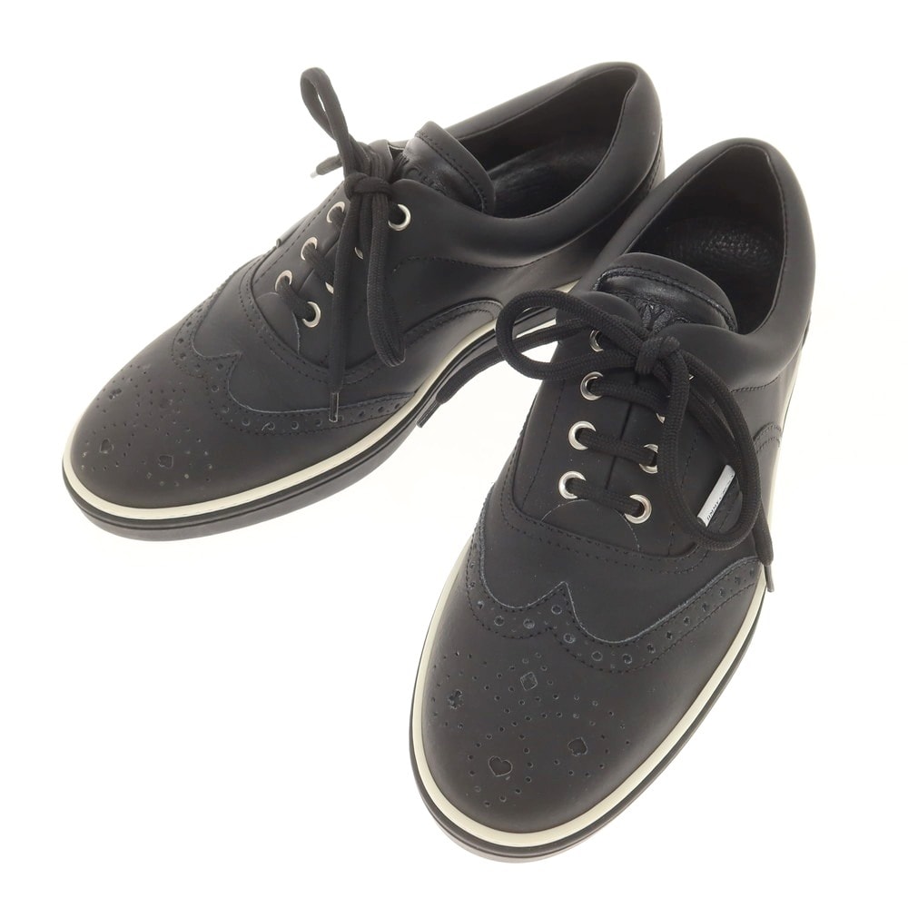 【中古】ジミーチュウ JIMMY CHOO BRIAN レザー ウイングチップスニーカー ブラック【サイズ43】【メンズ】