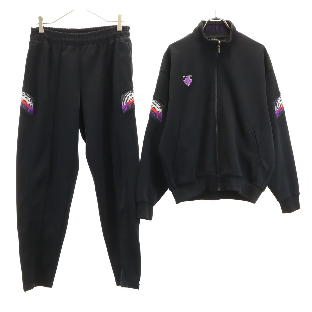 DESCENTE デサント 90s オールド トラックジャケット 上下セットアップ L ブラック ジャージ