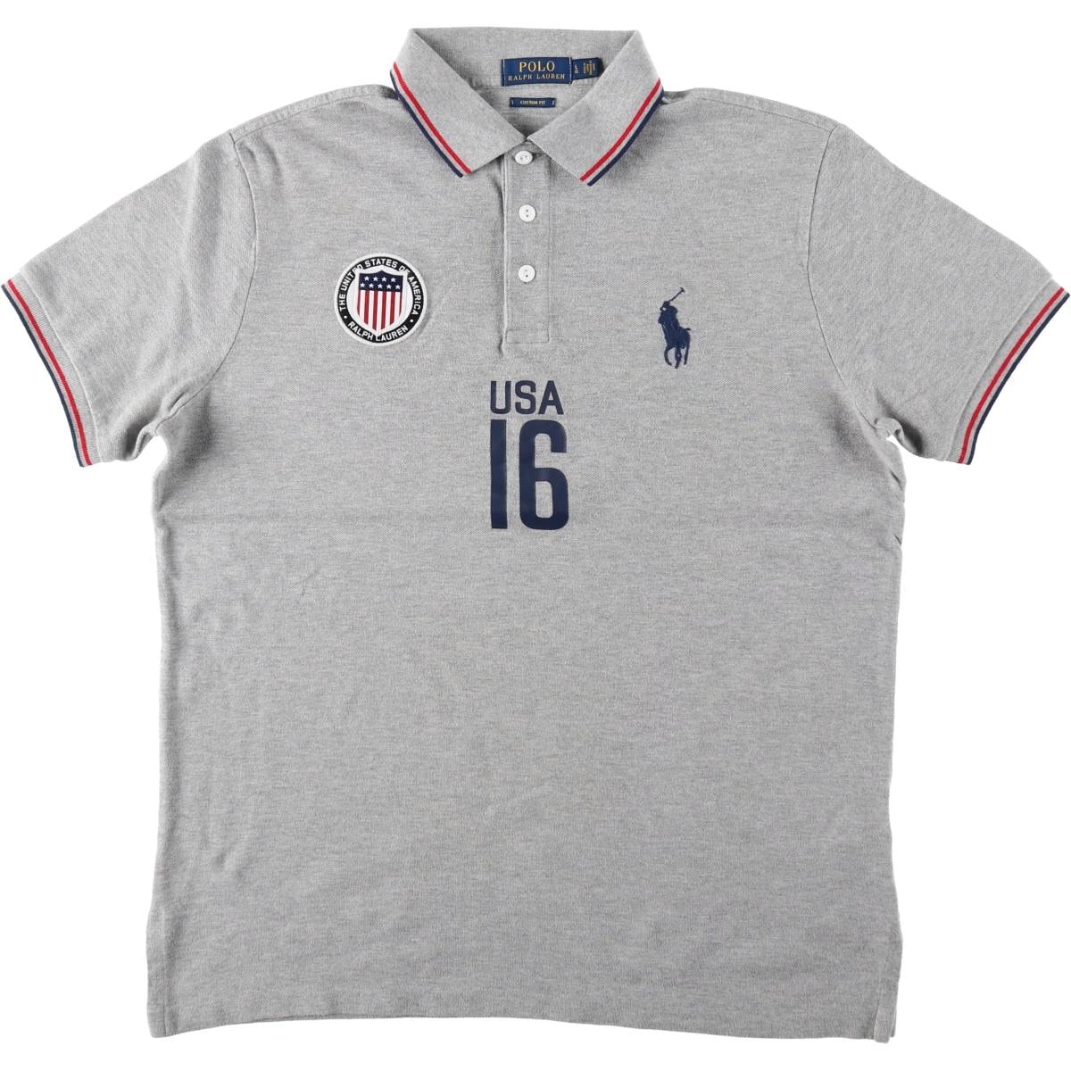 古着 ラルフローレン Ralph Lauren POLO RALPH LAUREN CUSTOM FIT 半袖 ポロシャツ メンズL相当/eaa644255