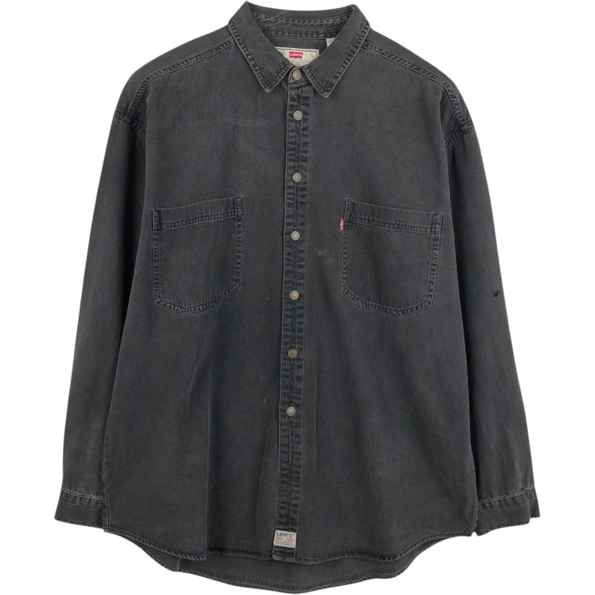 古着 リーバイス Levi's RED TAB 長袖 ブラックデニムシャツ メンズXL相当/eaa674885