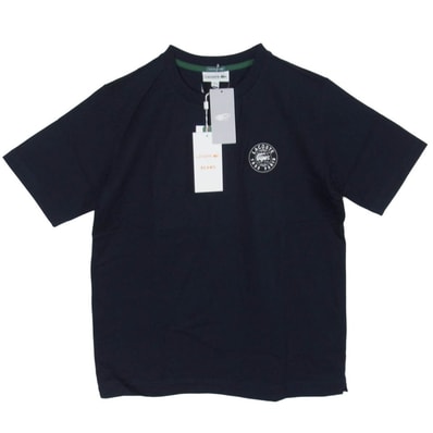 LACOSTE ラコステ BEAMS ビームス TH721LJ-99 × BEAMS ビームス 別注 ロゴ クルーネック 半袖 Tシャツ ネイビー系 2【極上美品】【中古】