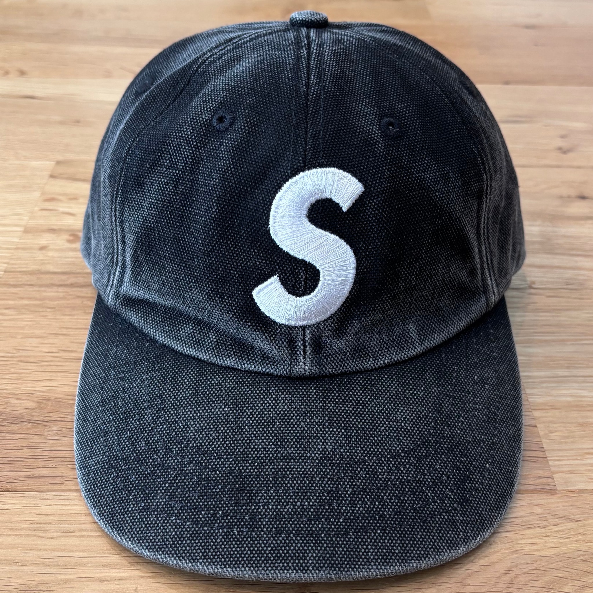 Supreme Pigment Coated Canvas S Logo 6-Panel "Black"