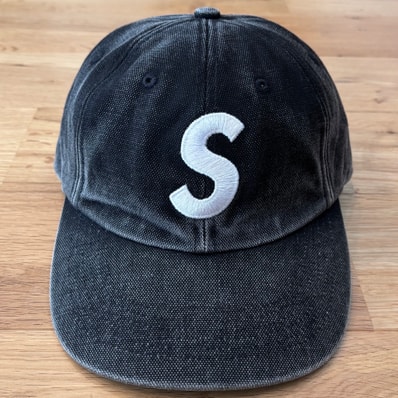 Supreme Pigment Coated Canvas S Logo 6-Panel "Black"