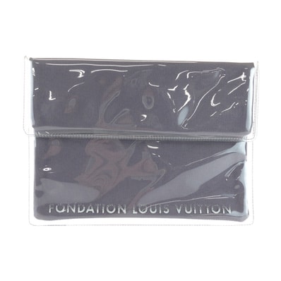 美品 LOUIS VUITTON ルイヴィトン フォンダシオン パリ 限定 グレー ナイロン キャンバス/ クラッチバッグ ポーチ 男女兼用 603435 【中古】