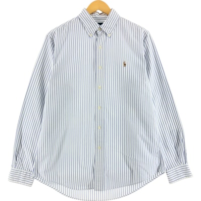古着 ラルフローレン Ralph Lauren CUSTOM FIT 長袖 ボタンダウンストライプシャツ メンズM相当/eaa521586