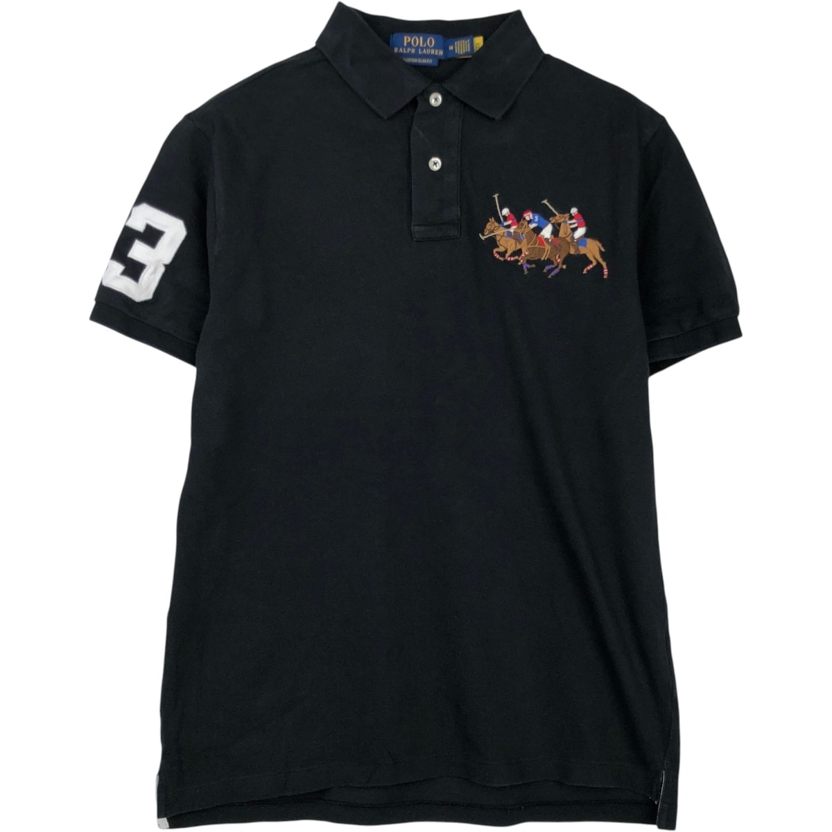 古着 ラルフローレン Ralph Lauren POLO RALPH LAUREN CUSTOM SLIM FIT トリプルポニー 半袖 ポロシャツ メンズM相当/eaa623983