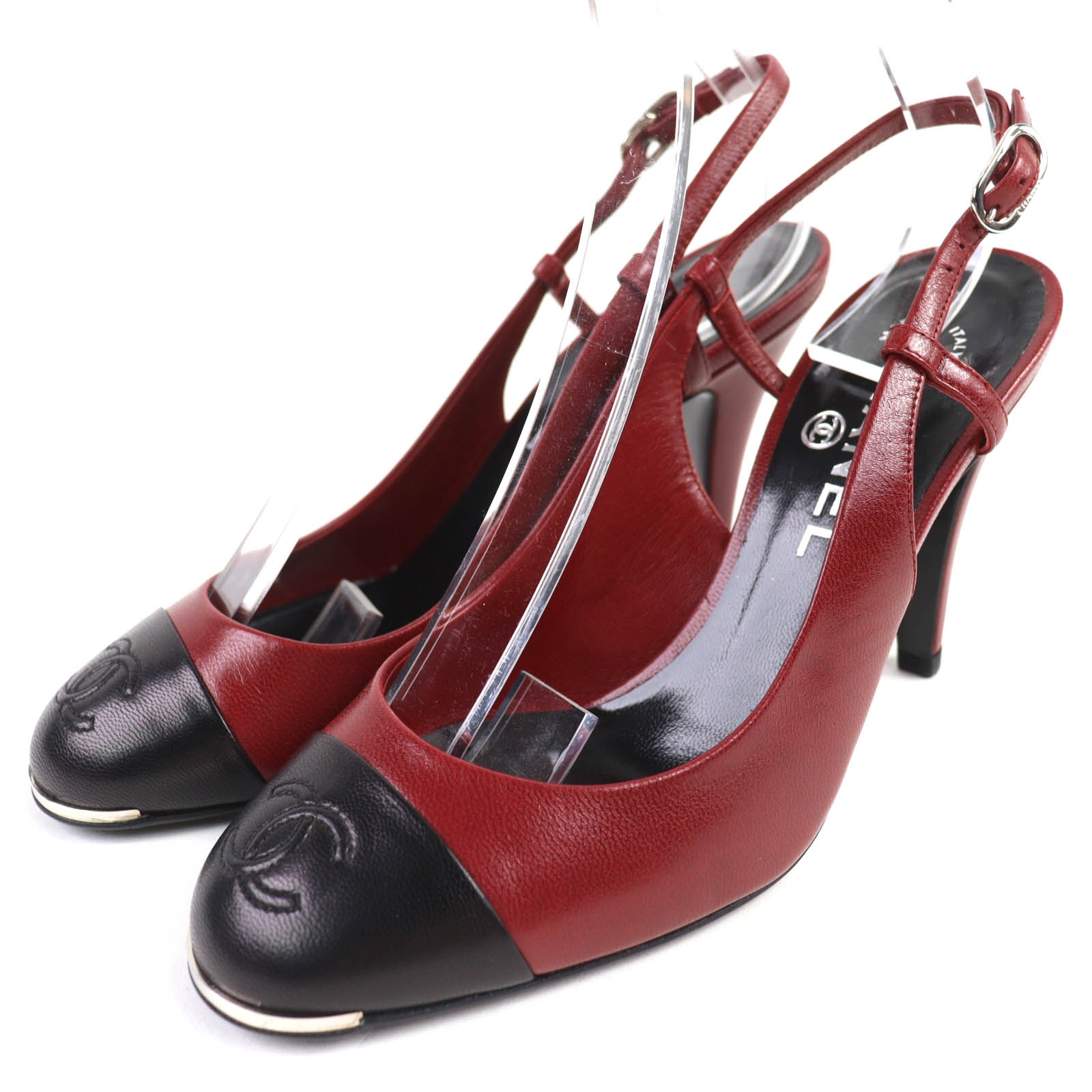 未使用に近い】極美品 シャネル ココマークステッチ レザー パンプス