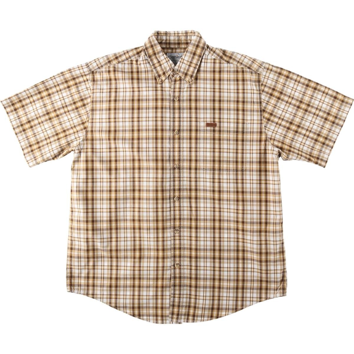 古着 カーハート Carhartt チェック柄 ボタンダウン 半袖 ワークシャツ メンズL相当/eaa644965