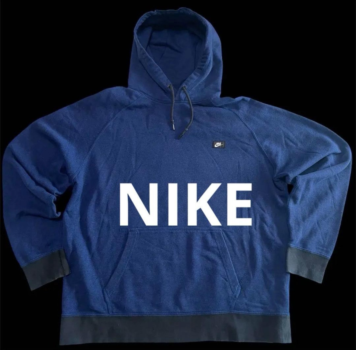 NIKE ナイキ パーカー XXL ワンポイントロゴ ネイビー プルオーバー フーディー