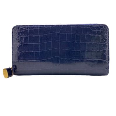 ルイヴィトン LOUIS VUITTON 長財布 エキゾチック ジッピーウォレット N93609 ネイビー