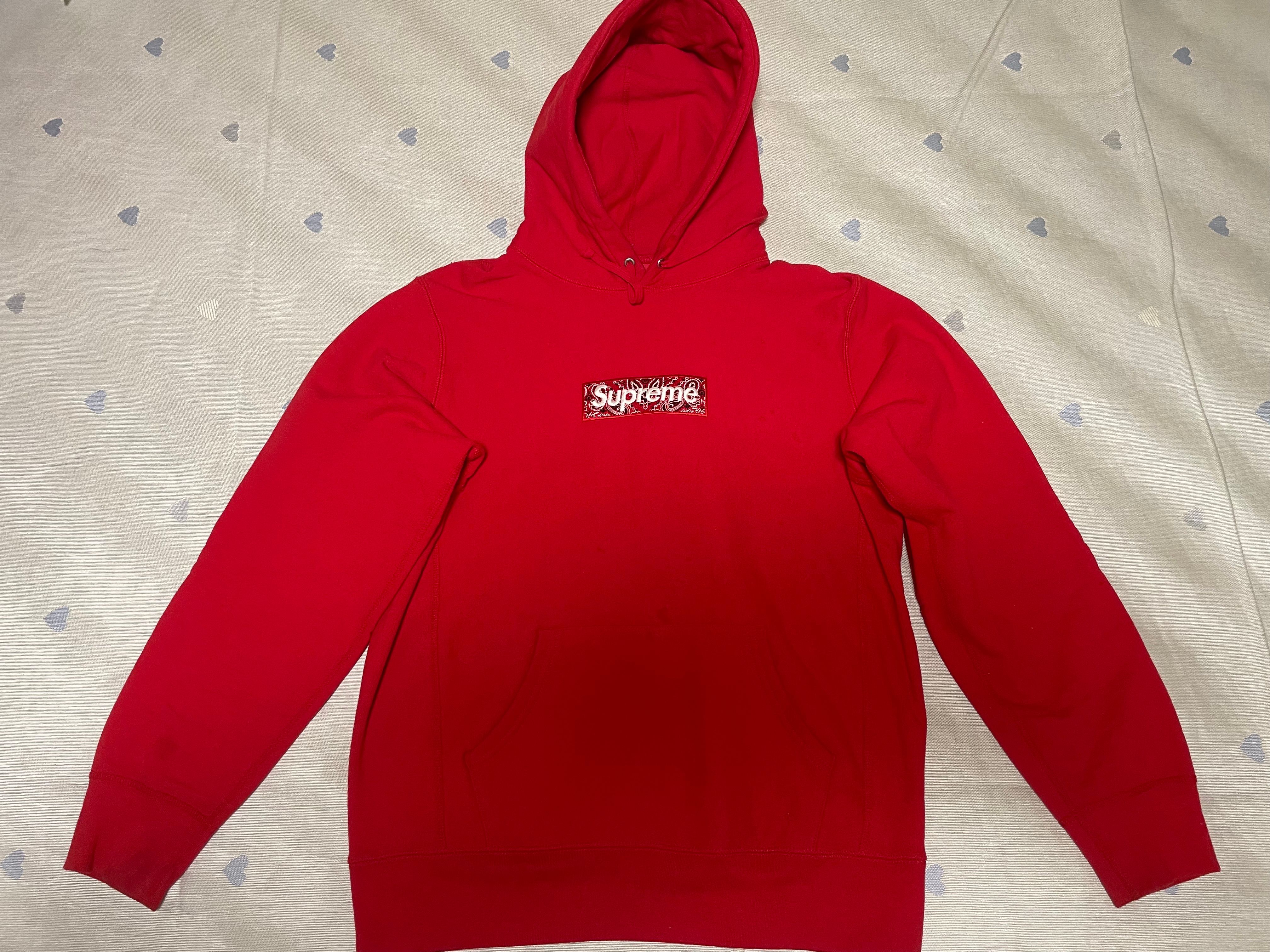 Supreme Bandana Box Logo Hooded Sweatshirt "Red"