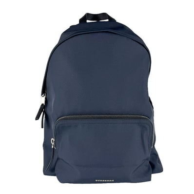 バーバリー BURBERRY リュック ナイロンキャンバス ネイビー シルバー メンズ【中古】 z9984