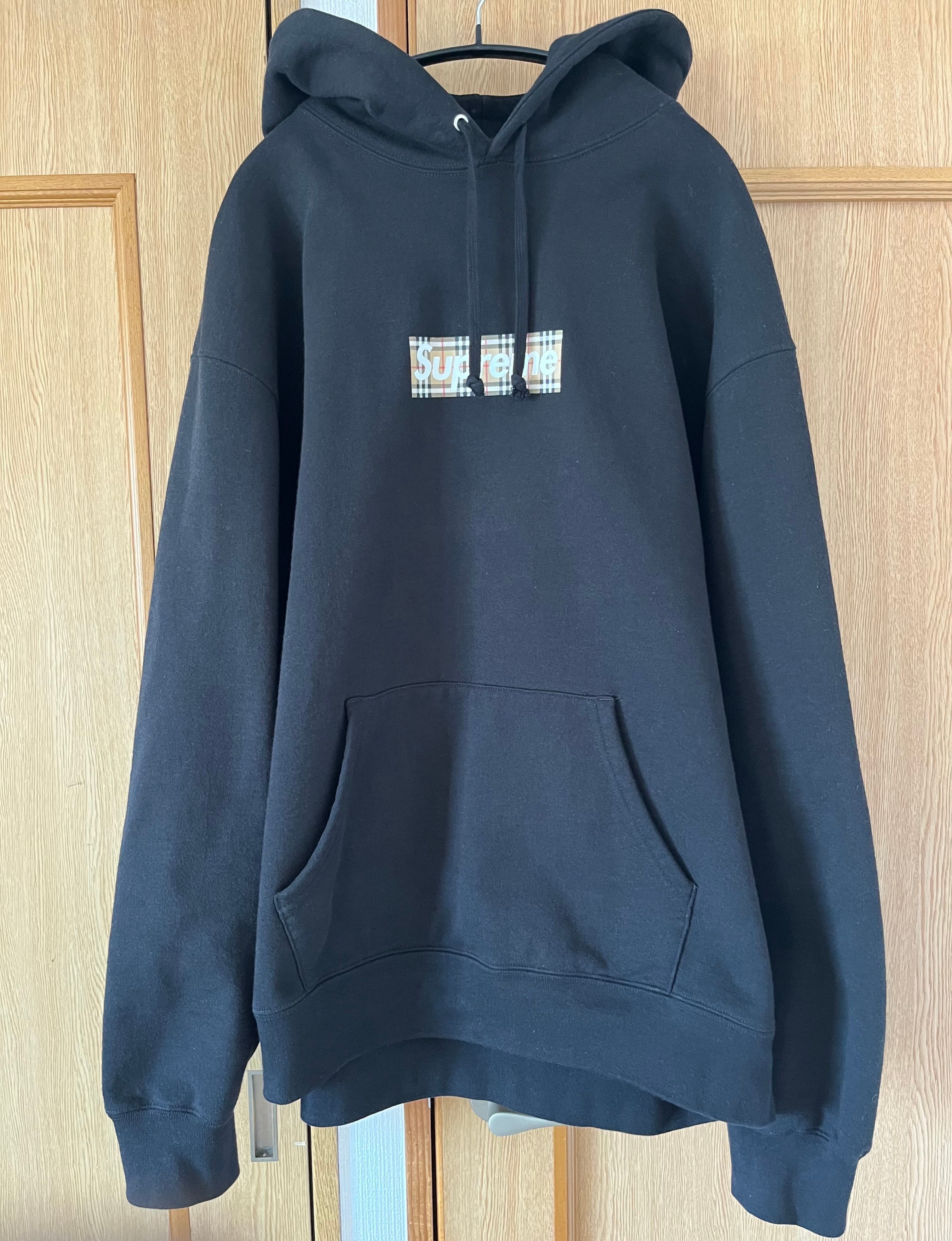 Supreme / Burberry Box Logo Hooded Sweatshirt "Black"