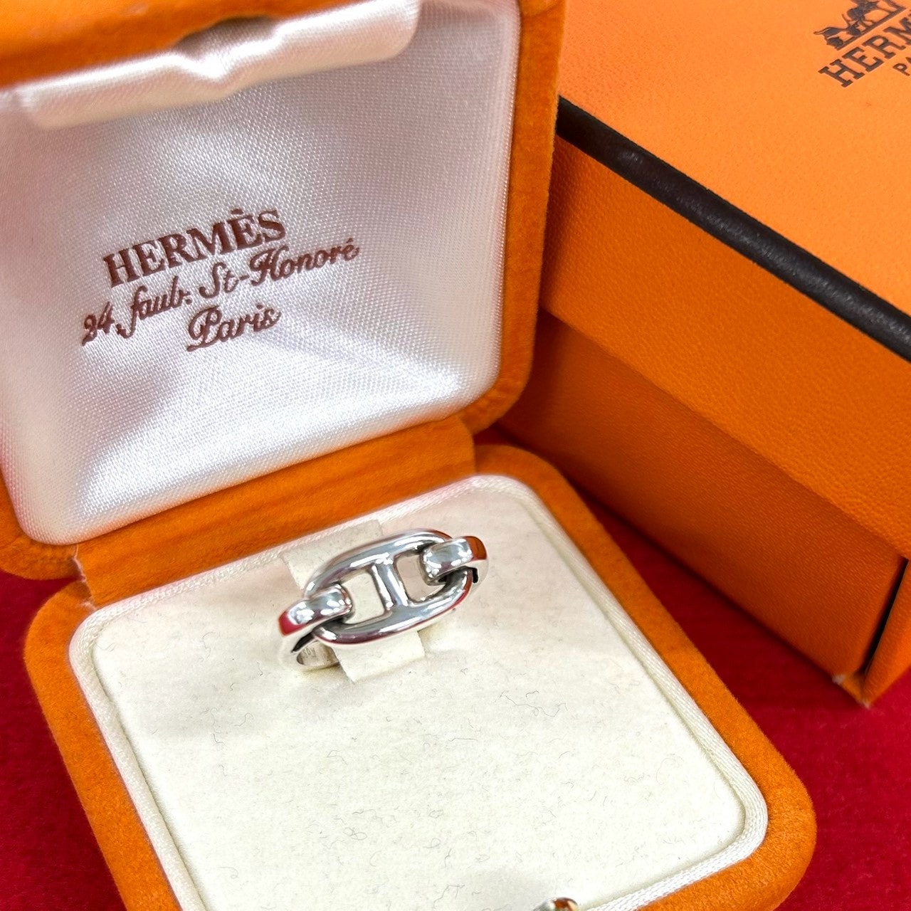 HERMES エルメス シェーヌダンクル リング シルバー925 リング・指輪 8号 シルバー
06669