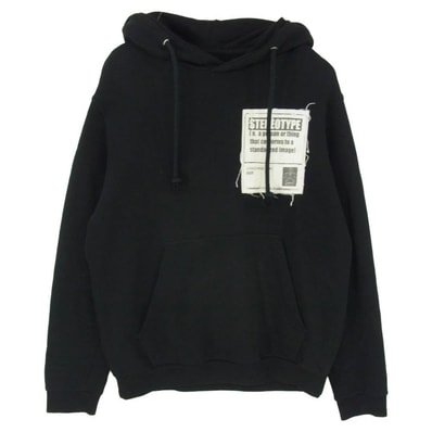 MAISON MARGIELA メゾンマルジェラ 18SS S50GU0056 STEREOTYPE ステレオタイプ ロゴ プルオーバー パーカー ブラック系 48【中古】