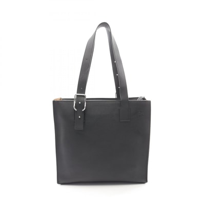ロエベ LOEWE バックルホリゾンタル アナグラム トートバッグ バッグ レザー メンズ ブラック系 【中古】