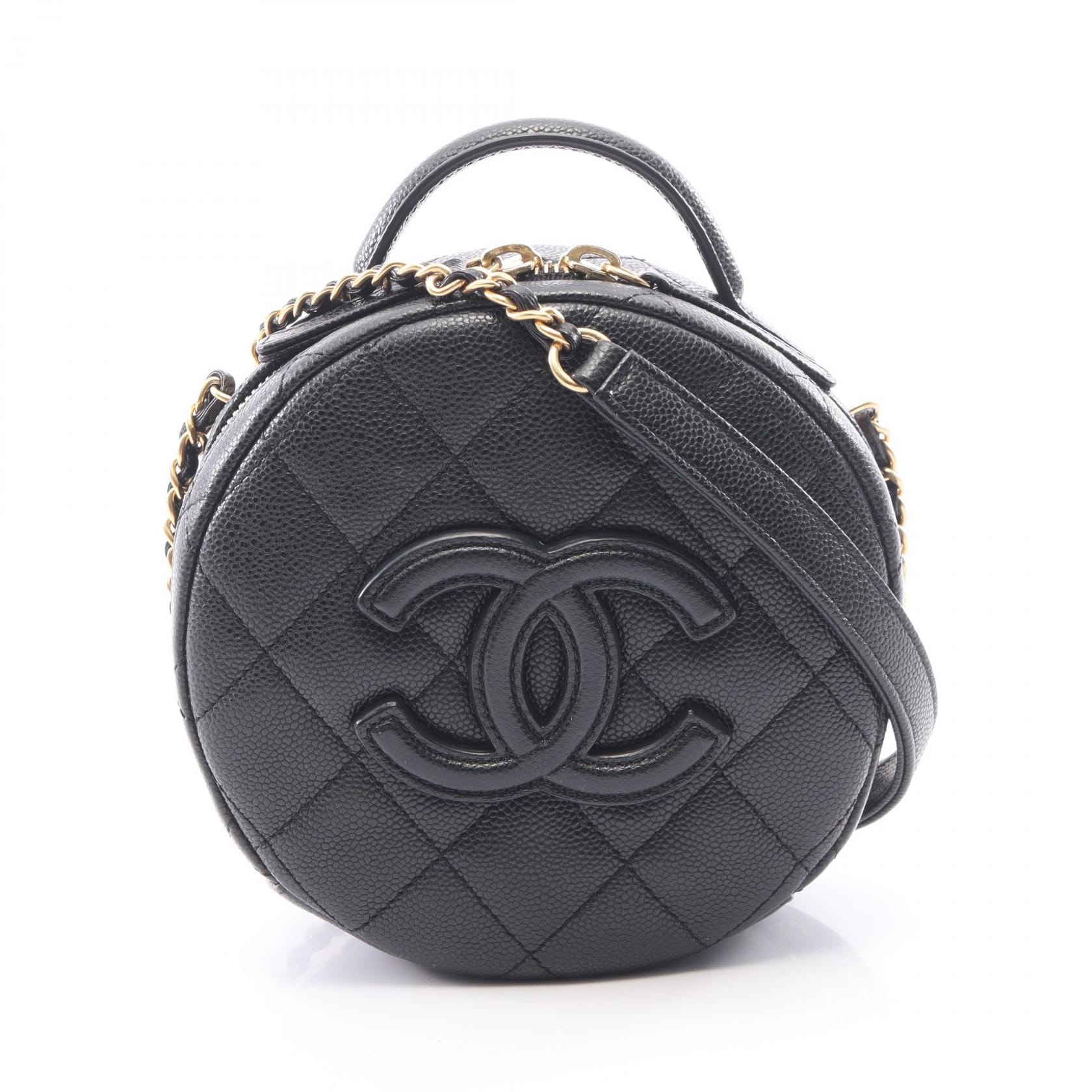 シャネル CHANEL マトラッセラウンド 2WAY ショルダーバッグ バッグ キャビアスキン(グレインドカーフ) レディース ブラック系 AS3875 【中古】