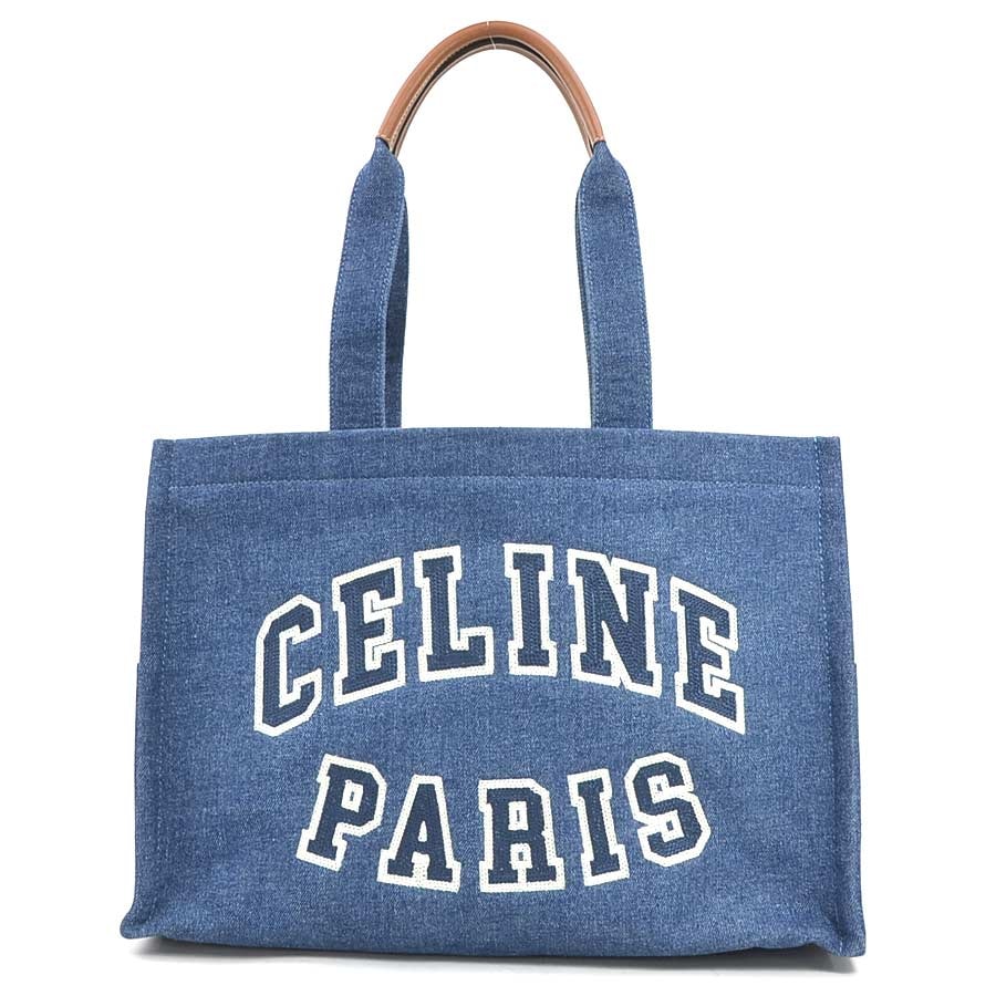 セリーヌ CELINE トートバッグ ラージ カバ デニム ブルー レディース【中古】 90248a