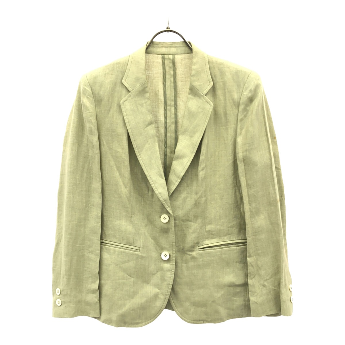 Burberrys バーバリーズ 90s リネン オールド テーラードジャケット 11AB2 グリーン系