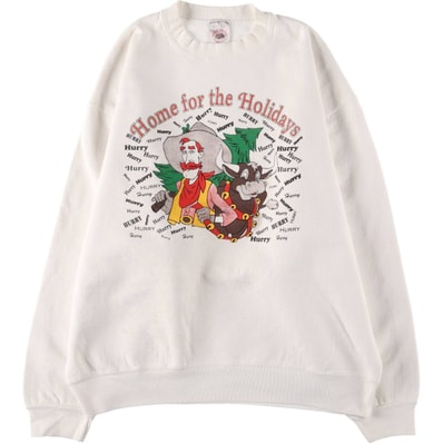 古着 90年代 フルーツオブザルーム FRUIT OF THE LOOM SUPERCOTTON スーパーコットン バックプリント プリントスウェットシャツ トレーナー USA製 メンズL相当 ヴィンテージ/eaa531165