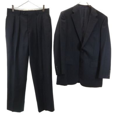 BURBERRY LONDON バーバリーロンドン 三陽商会 日本製 ストライプ柄 スーツ 上下セットアップ A5 チャコールグレー