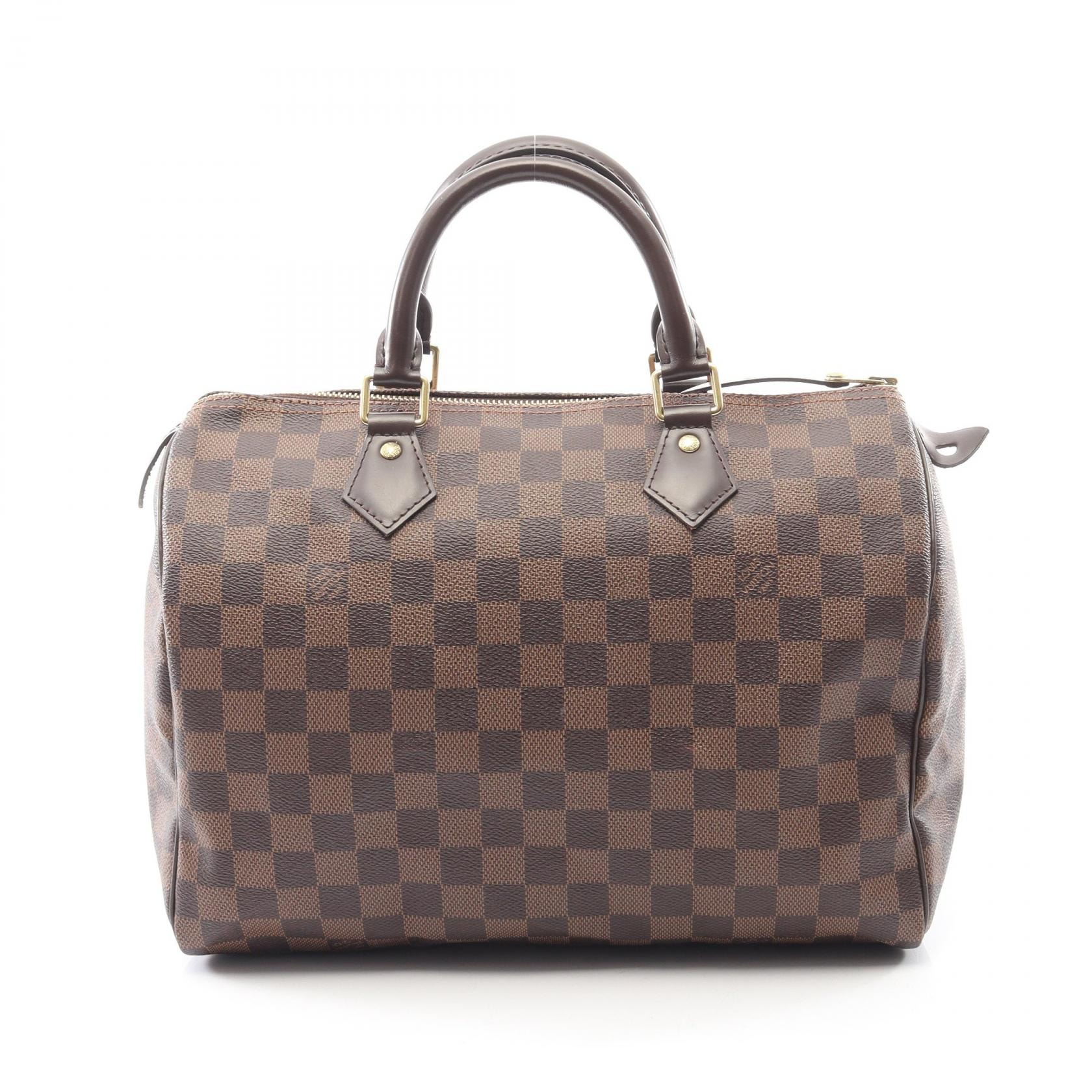 ルイ・ヴィトン LOUIS VUITTON スピーディ30 ハンドバッグ バッグ PVCコーティングキャンバス レザー ダミエ エベヌ レディース ブラウン系 N41531 【中古】