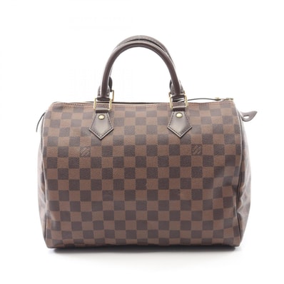 ルイ・ヴィトン LOUIS VUITTON スピーディ30 ハンドバッグ バッグ PVCコーティングキャンバス レザー ダミエ エベヌ レディース ブラウン系 N41531 【中古】