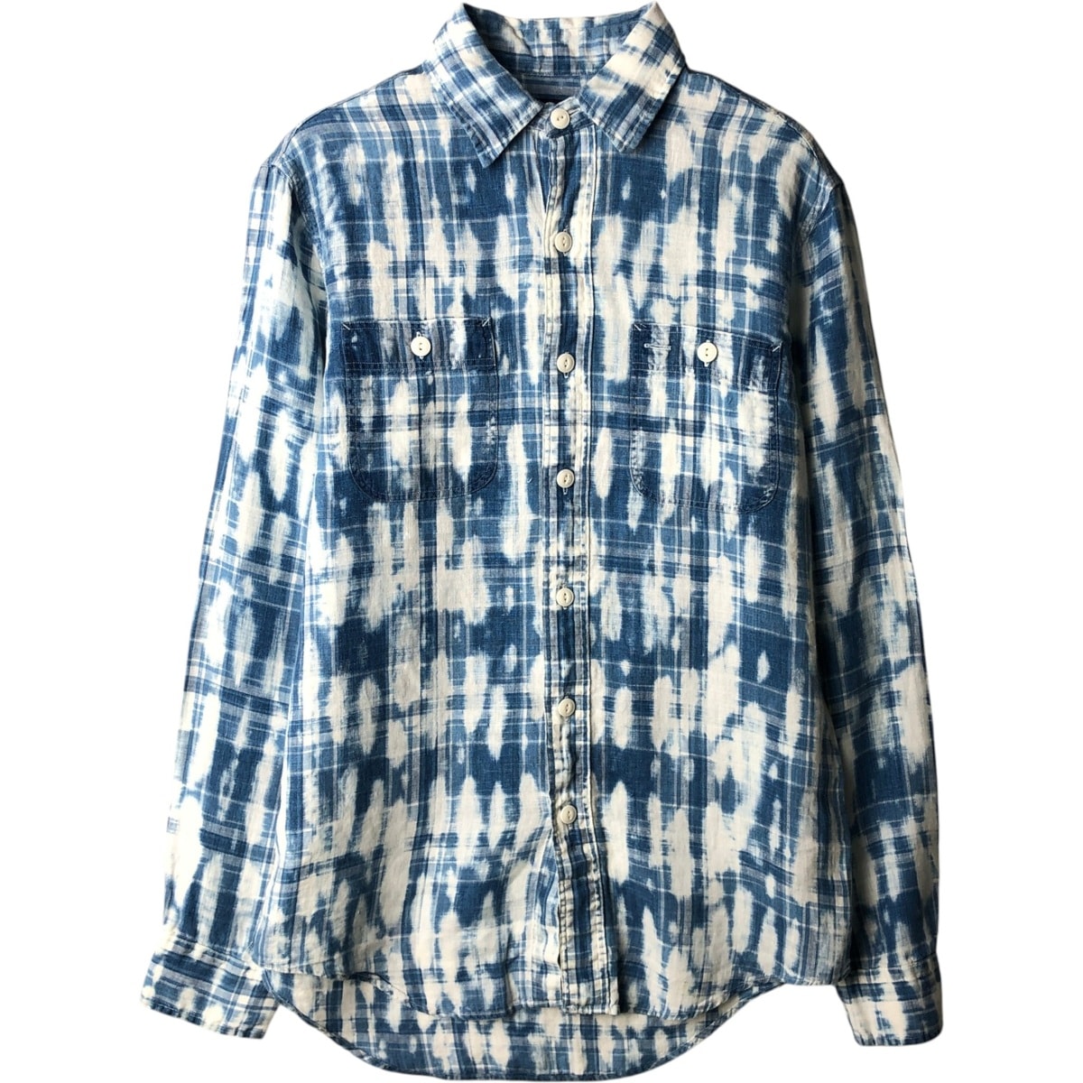 古着 ラルフローレン Ralph Lauren POLO RALPH LAUREN CLASSIC FIT タイダイ柄 長袖 リネンシャツ メンズXS相当/eaa643367