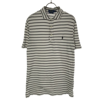 POLO RALPH LAUREN ポロラルフローレン ボーダー柄 半袖 ポロシャツ SP ホワイト×ブラック 鹿の子地