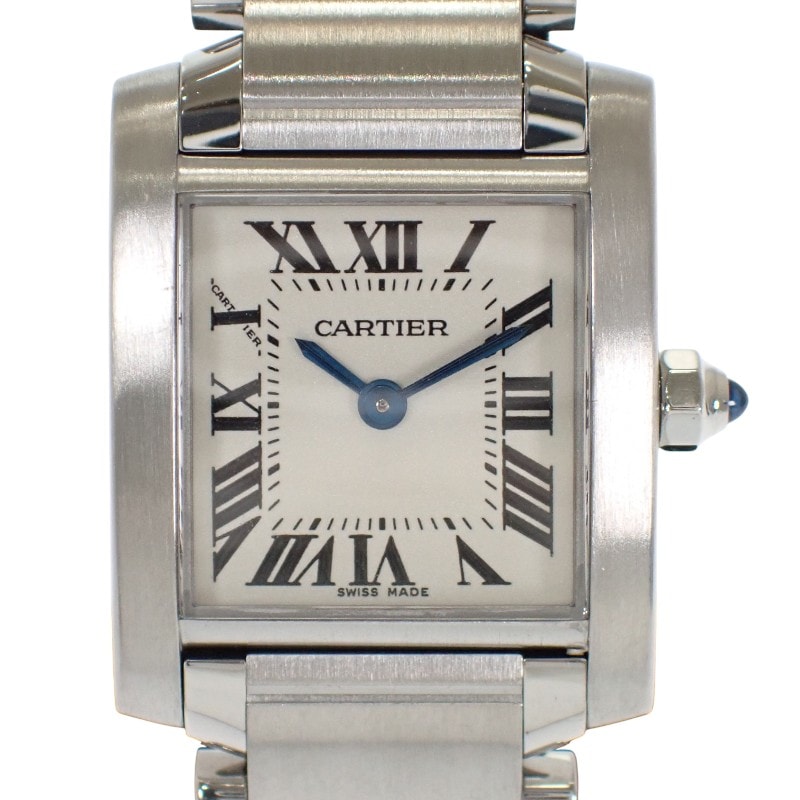 カルティエ CARTIER タンクフランセーズSM W51008Q3 腕時計 ステンレススチール クオーツ シルバー文字盤 レディース【中古】【Aランク】