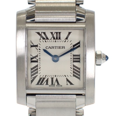 カルティエ CARTIER タンクフランセーズSM W51008Q3 腕時計 ステンレススチール クオーツ シルバー文字盤 レディース【中古】【Aランク】