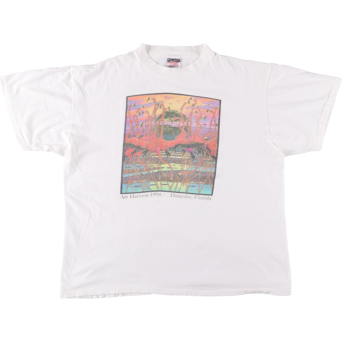 古着 90年代 オニータ ONEITA フラミンゴ柄 アニマルTシャツ メンズXL相当 ヴィンテージ/eaa562892