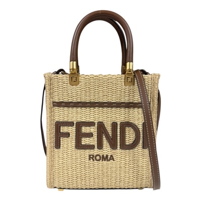 フェンディ サンシャイン ショッパー スモール ショルダーバッグ コットン 8BS092 ベージュ レディース FENDI 中古