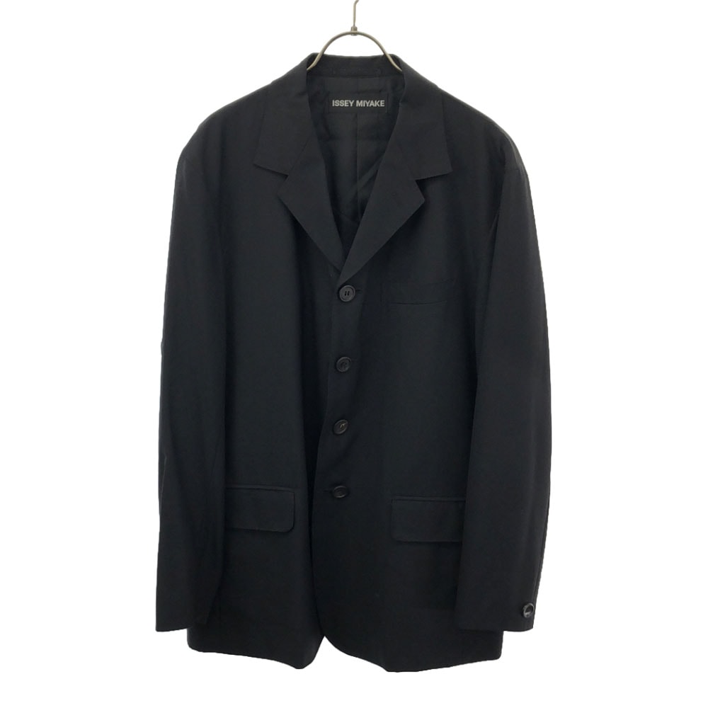 ISSEY MIYAKE イッセイミヤケ 日本製 ウールブレンド テーラードジャケット 2 ブラック