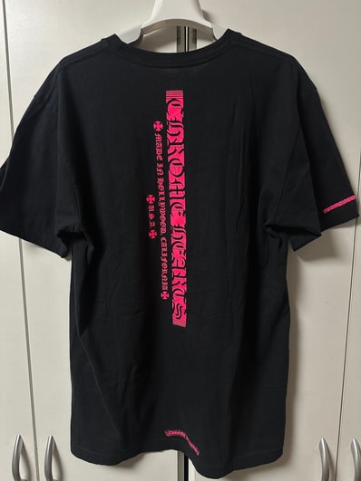 Chrome Hearts Made in Hollywood Vertical Logo Tee "Black/Pink"