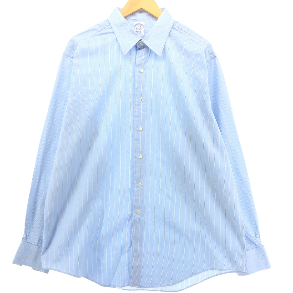 古着 ブルックスブラザーズ Brooks Brothers Est.1818 マルチストライプ 長袖 コットンストライプシャツ USA製 メンズXL相当/eaa544963