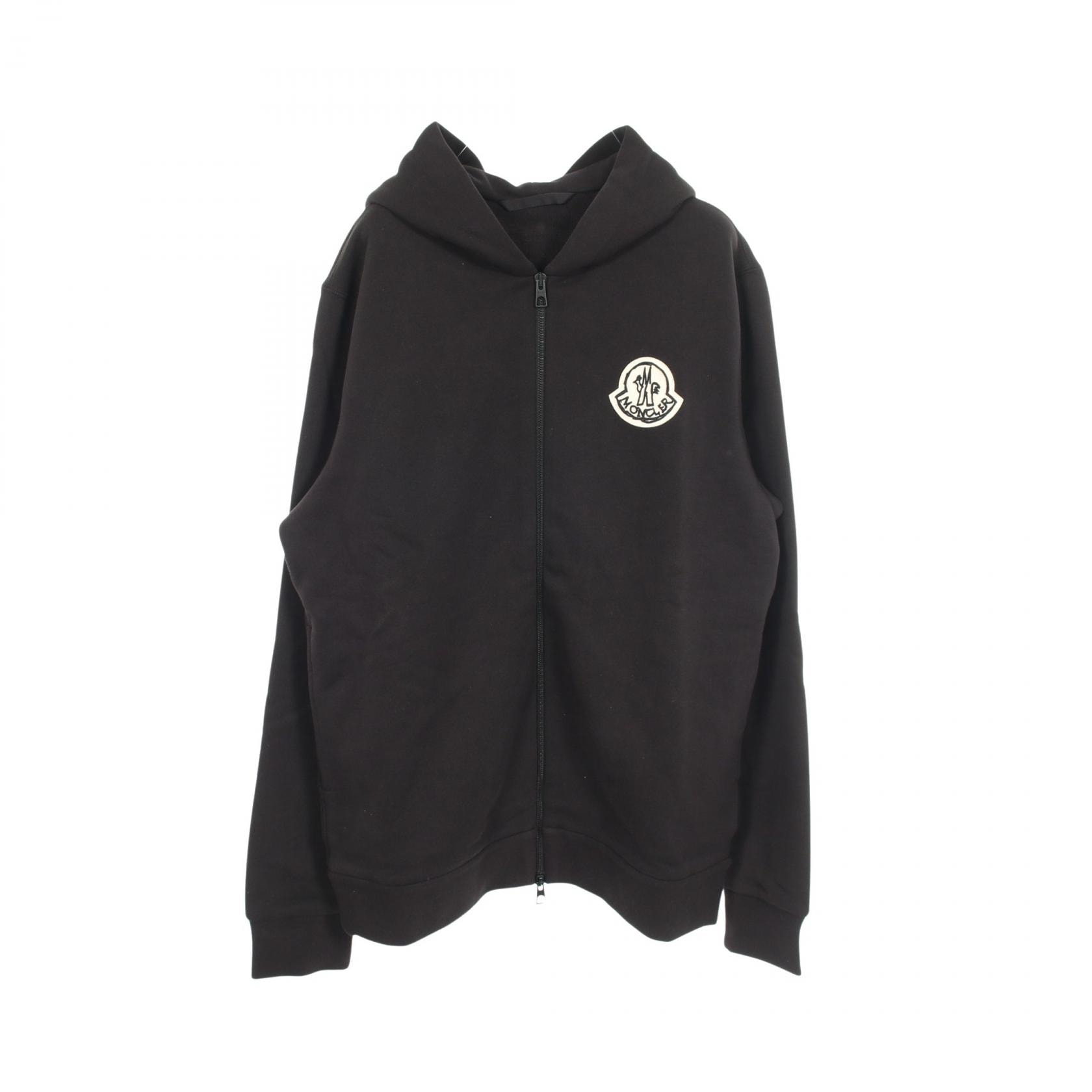 モンクレール MONCLER ロゴパッチ パーカー 衣料品 トップス コットン メンズ ブラック系 L20918G00027999M 【新品】