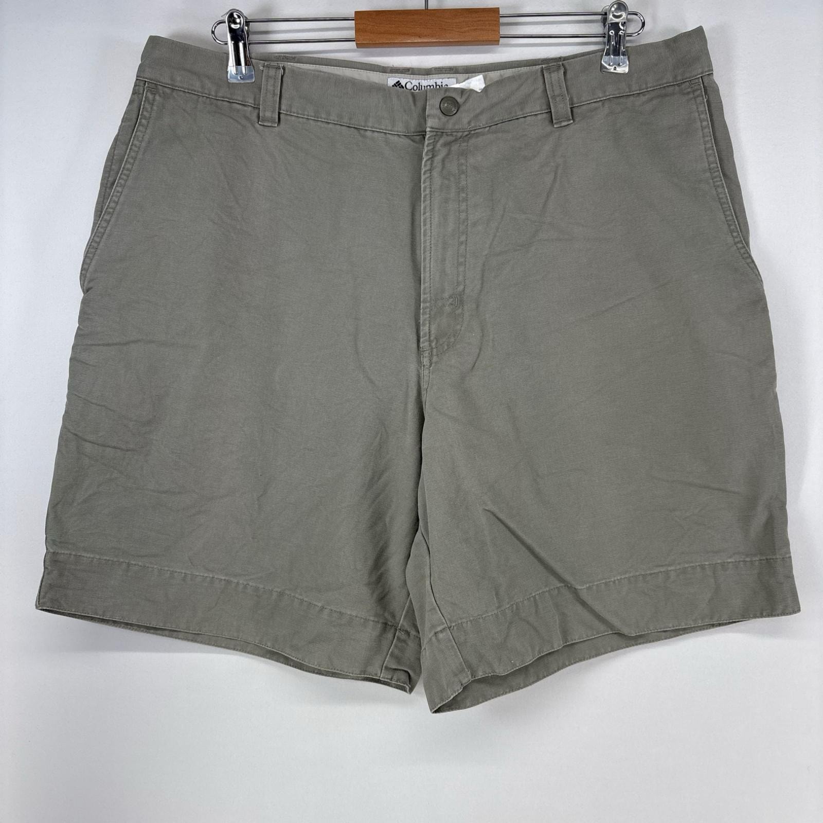 古着 コロンビア Columbia ダック ショートパンツ ペインターパンツ ハーフパンツ ワンポイント w38 グレー メンズ