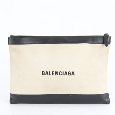 ■美品 バレンシアガ ネイビークリップ 373834-9260