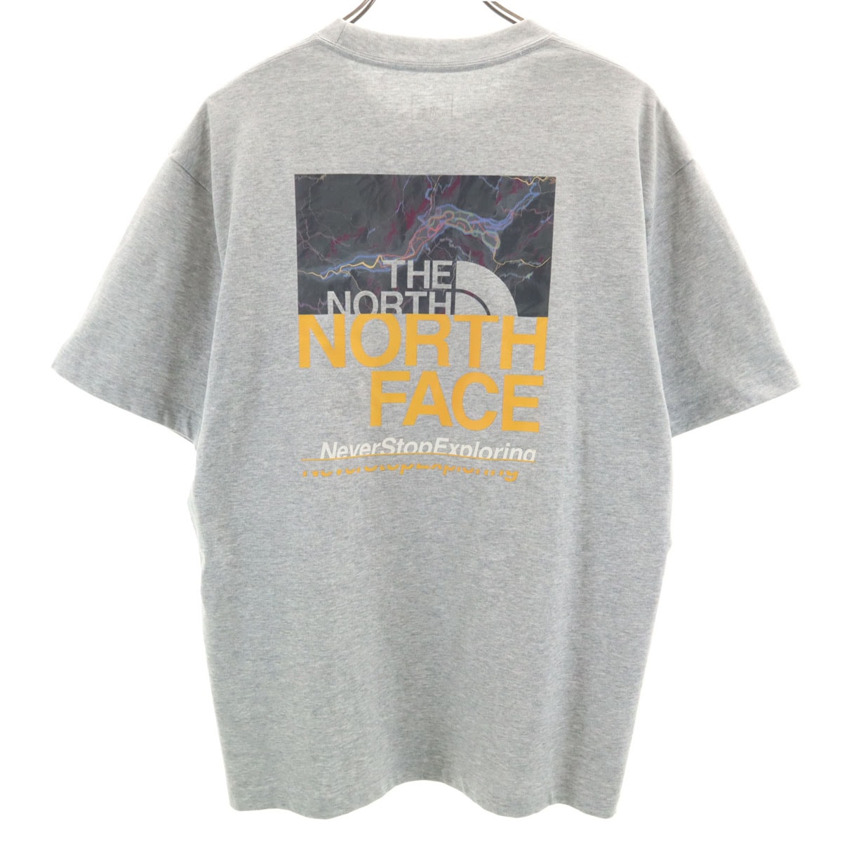 THE NORTH FACE ノースフェイス ハーフ スウィッチング ロゴ 半袖 Tシャツ L グレー NT32338 アウトドア