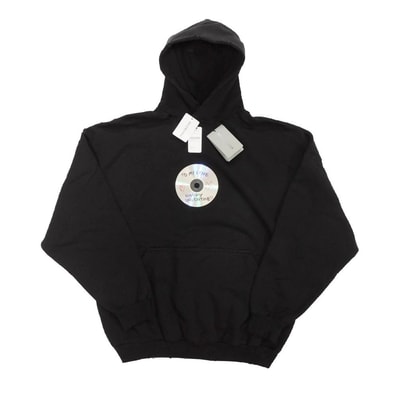 BALENCIAGA バレンシアガ バレンタイン CD プルオーバー フーディ 2 M ダメージ加工 165/92A 未使用 コットン ブラック パーカー 739024 TQVE5 1055